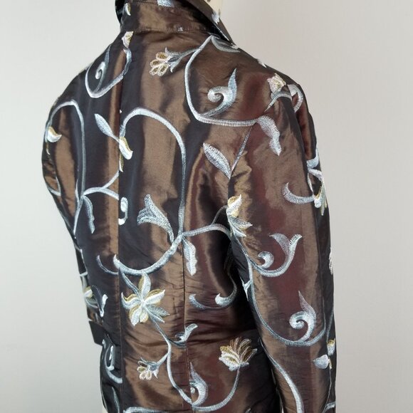 Stunning Di Vita Di Luxe Stunning Floral Embroidered Silky Jacket * Size 8 - Picture 7 of 10